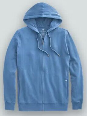 Mack Weldon Cotton Blue Zip-Up Hoodie - Size XL